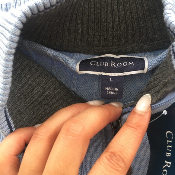 Club Room Men's Blue Cable Knit Sweater - Picture 4 of 5